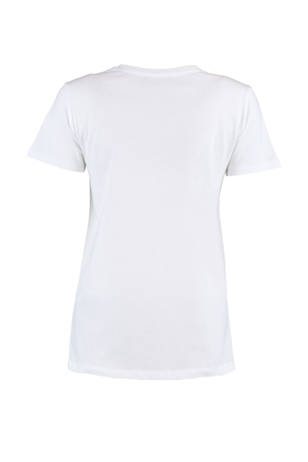 Beyaz %100 Kal?n Pamuklu Y?ld?z Bask?l? Regular/Normal Kal?p Orme T-Shirt TWOSS20TS0757