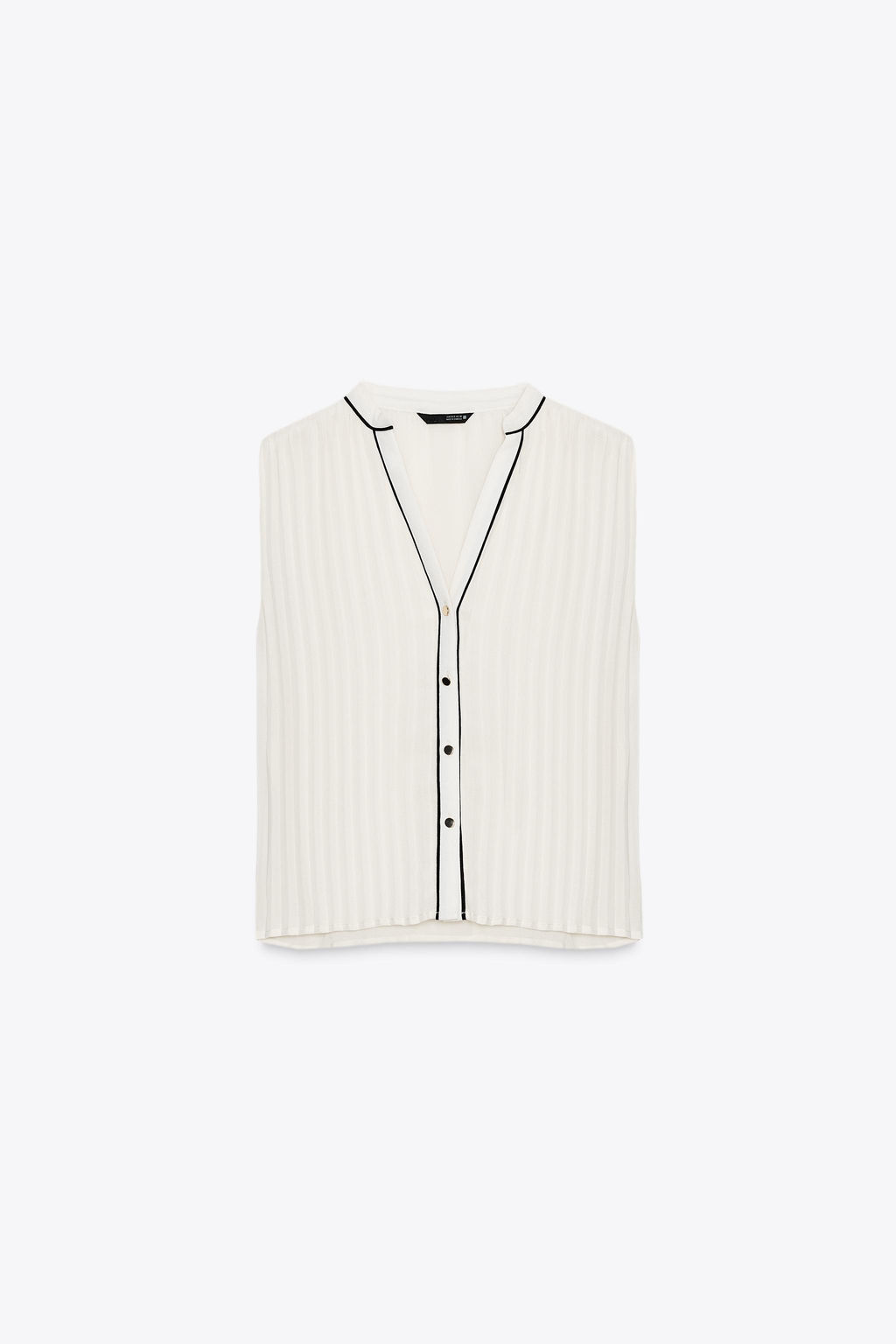 CONTRAST TRIM PLEATED BLOUSE - Zara фото 14