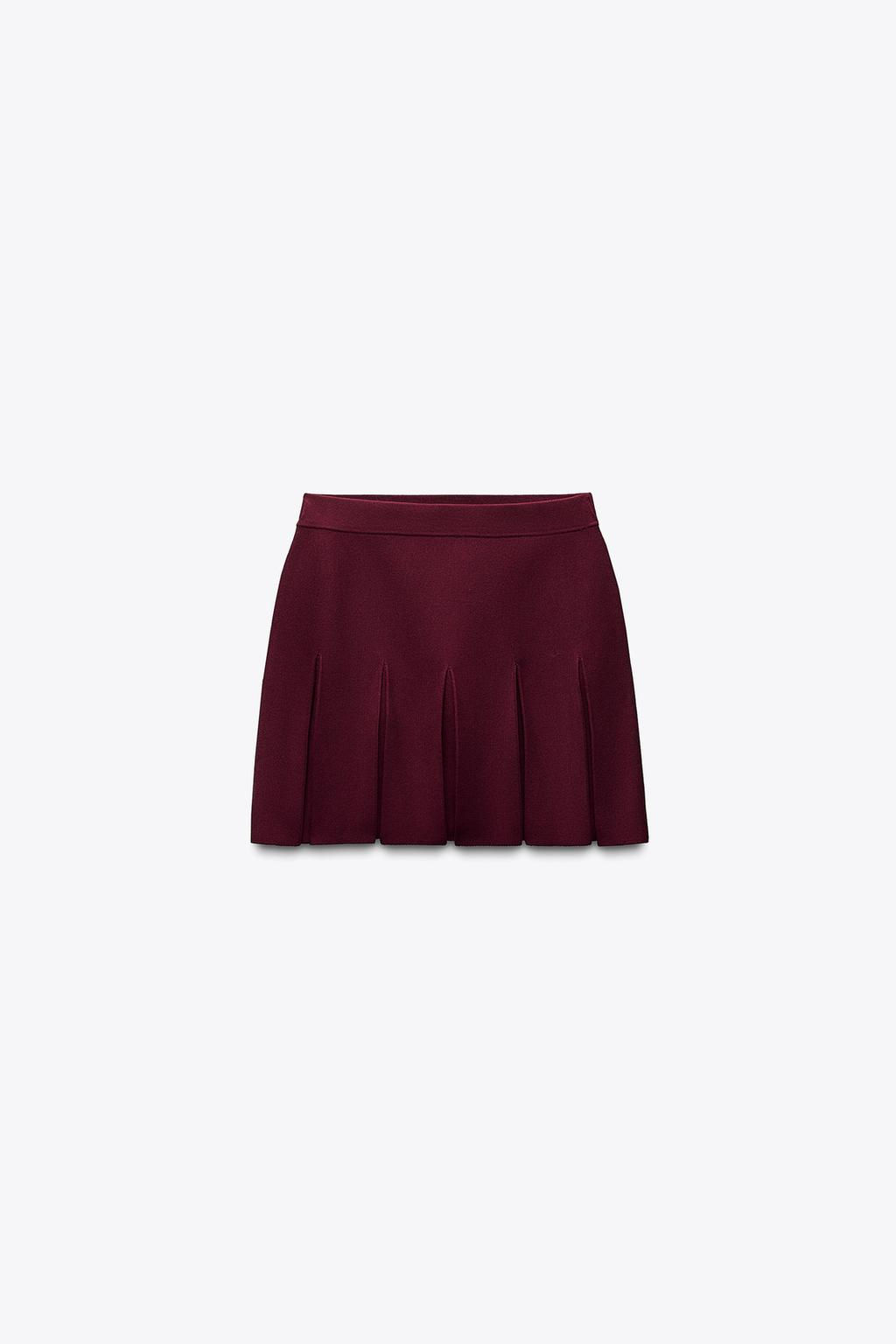 PLEATED MINI KNIT SKIRT - Zara фото 9