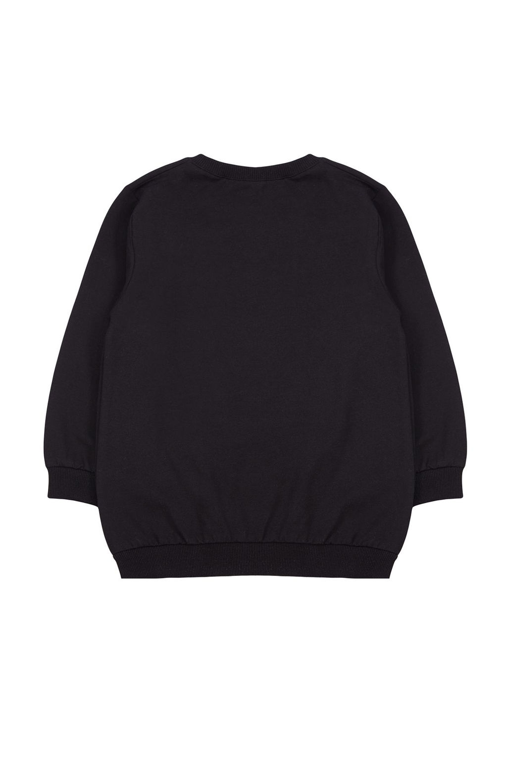 Siyah K?z Cocuk Mevsimlik-Ince Bask?l? Pamuklu Orme Sweatshirt TKDAW25SW00013