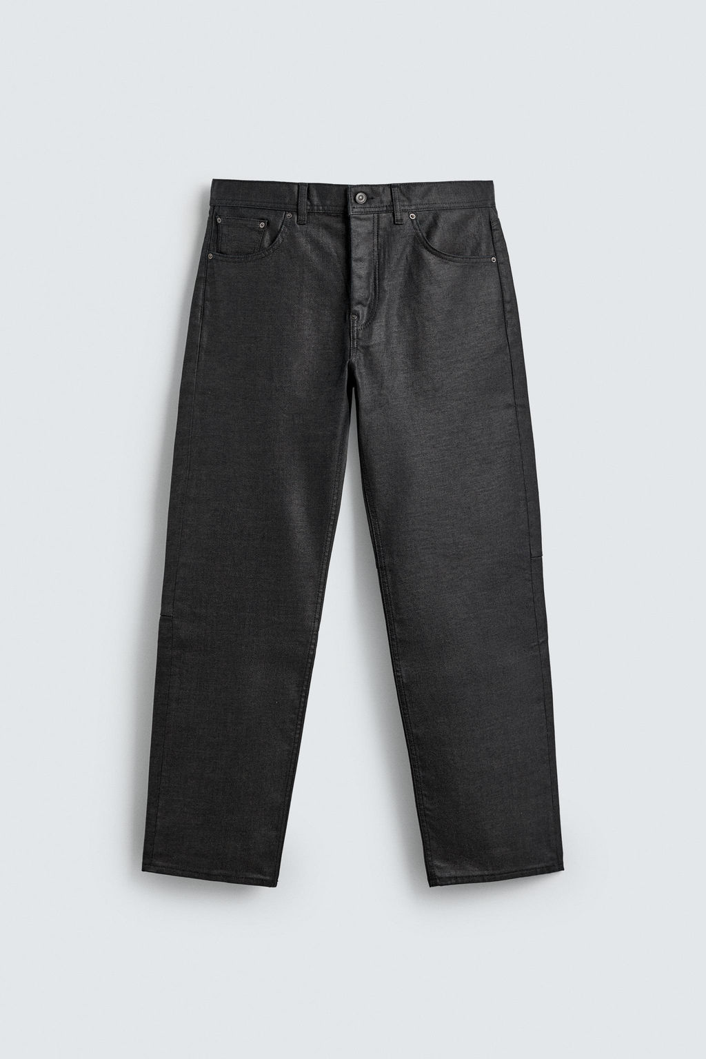 WAXED STRAIGHT-LEG JEANS - Zara фото 7