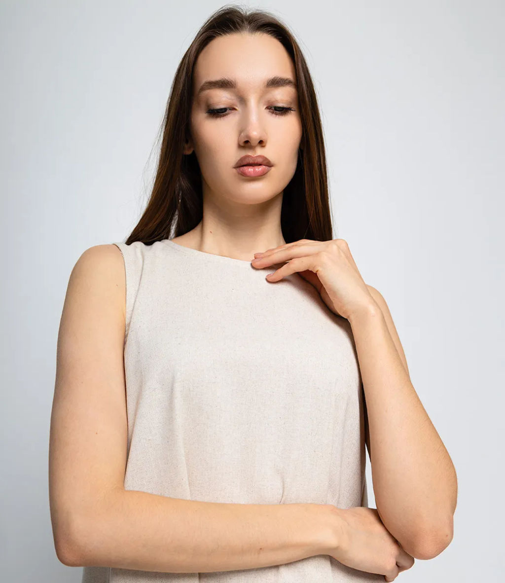 Платье #КТ2631, светло-бежевый