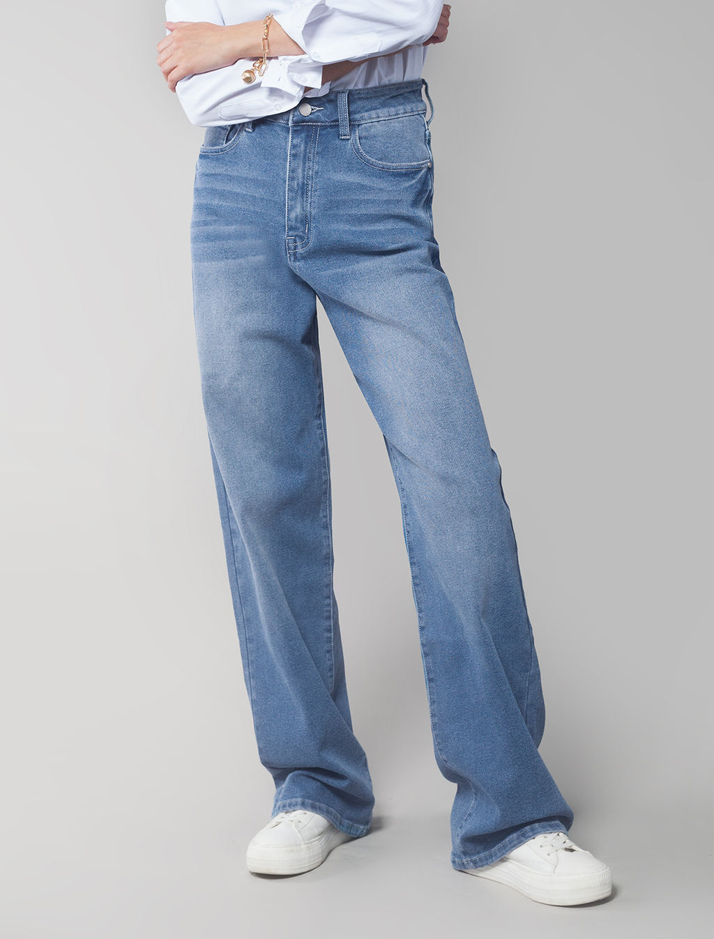 VILATTE / Джинсы трубы с высокой посадкой  фото 6