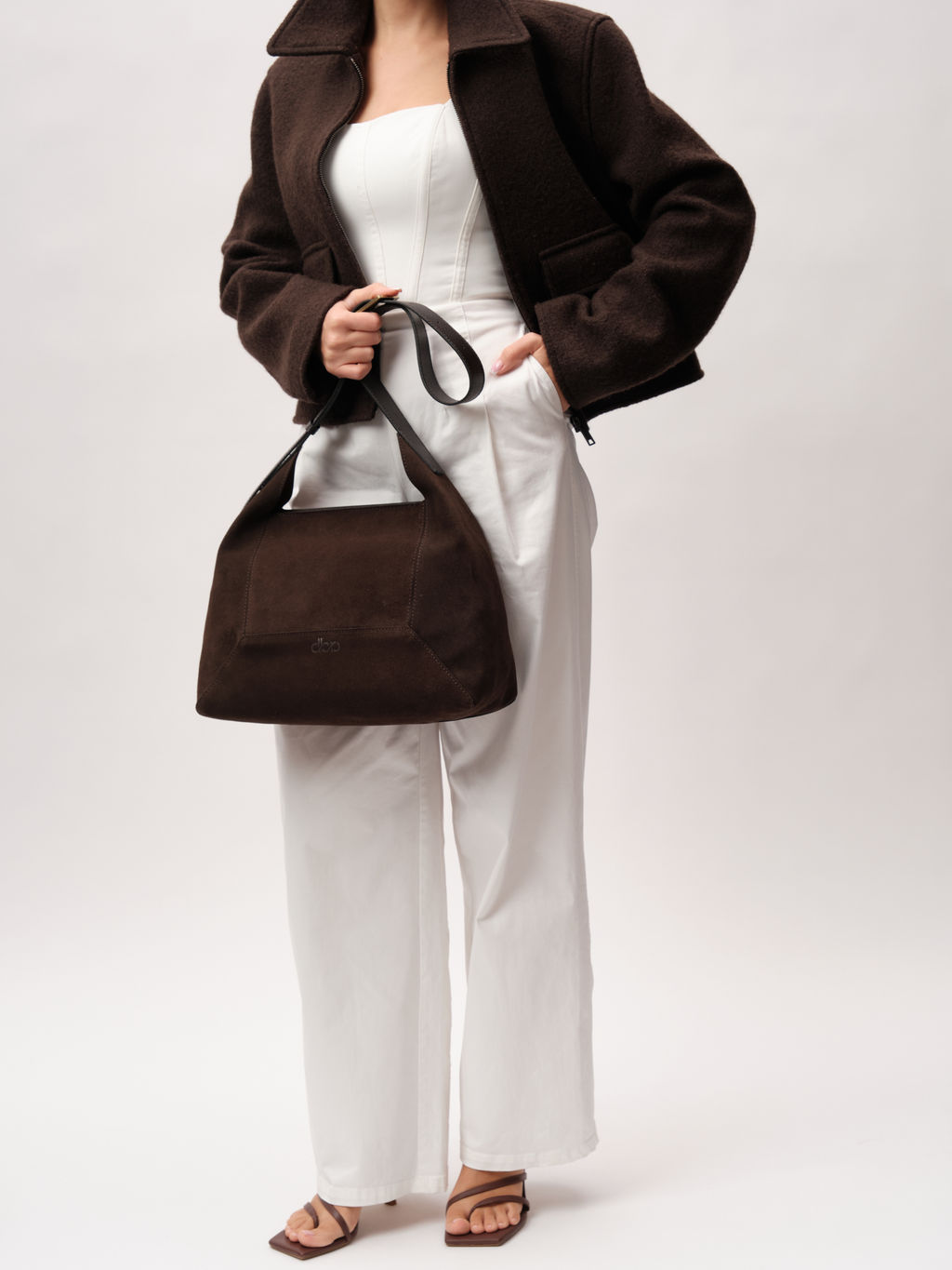 Замшевая сумка Mosaic DBR 31376 черный каштан фото 6