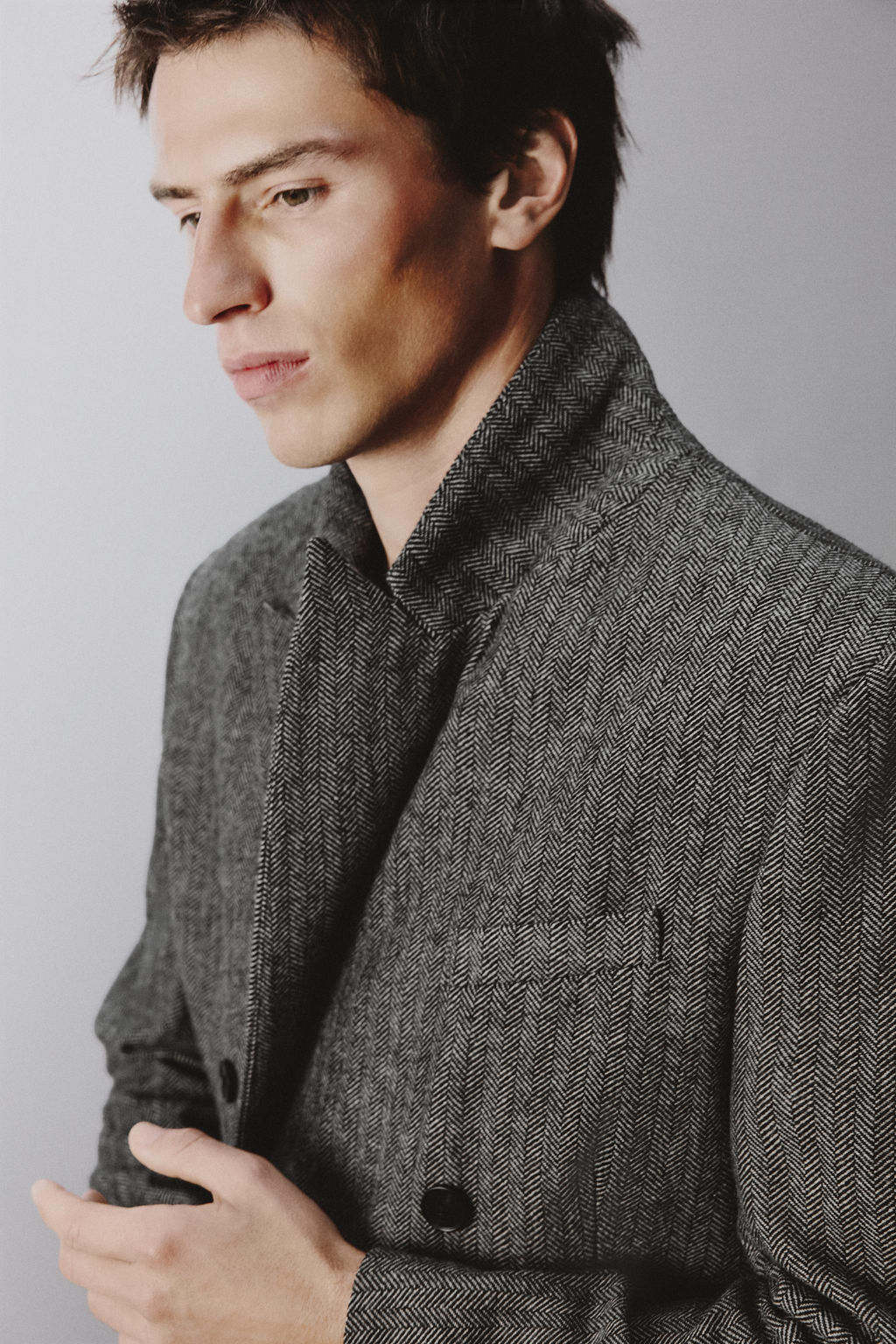 HERRINGBONE WOOL BLEND SUIT BLAZER - Zara фото 14