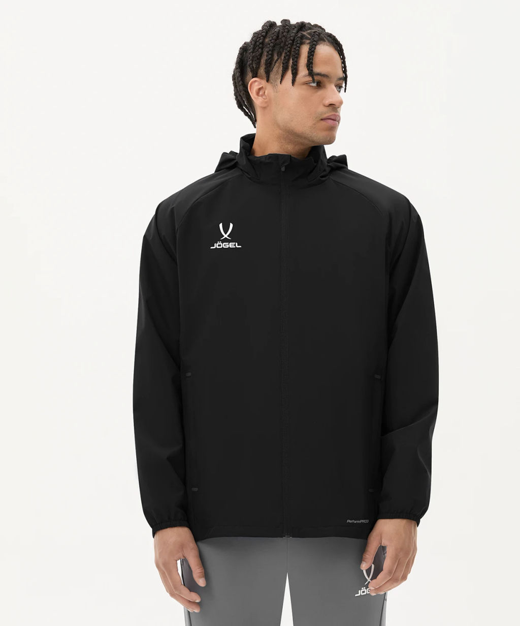 Куртка ветрозащитная JOGEL PREMIER PerFormPROOF FZ Rain Jacket, черный  фото 7