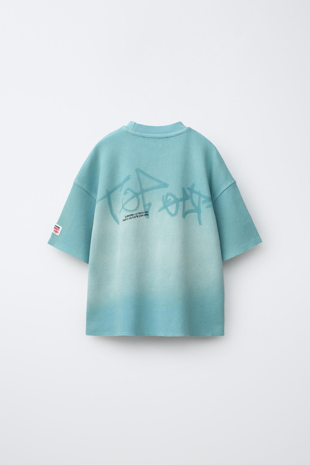 CAMISETA WAFFLE ESTAMPADO GRAFFITI / Celeste - Zara фото 2