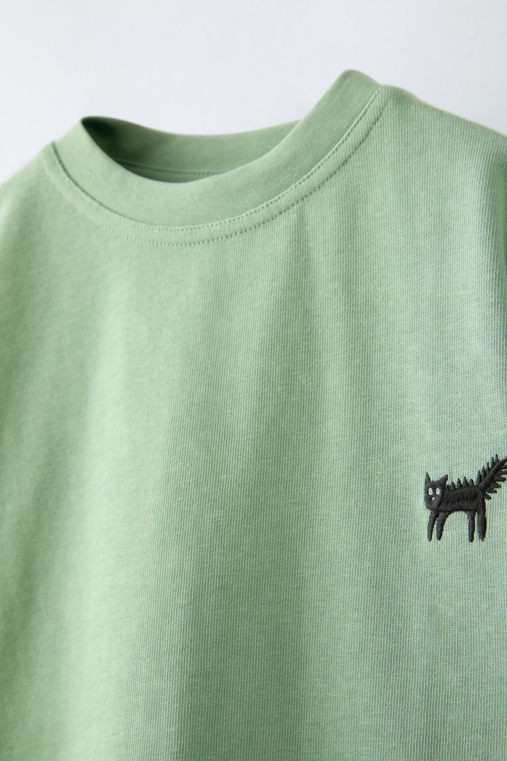 T-SHIRT WITH EMBROIDERED MOTIFS - Zara фото 6