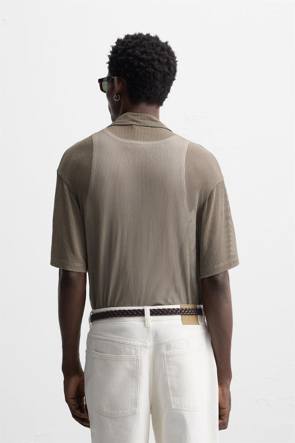 SEMI-SHEER TEXTURED SHIRT - Zara фото 3