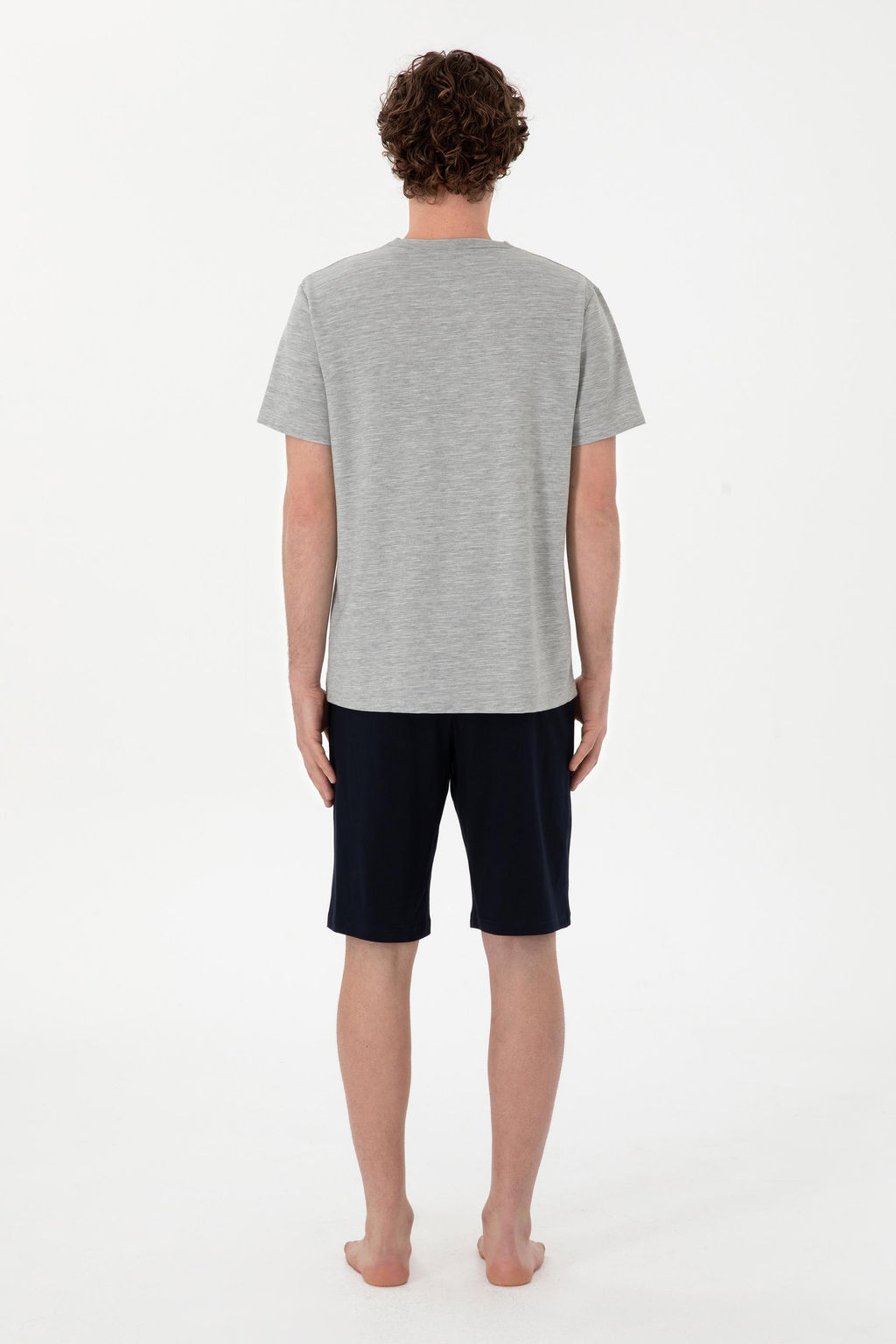 Erkek Bisiklet Yaka Gri Melanj Pijama Tak_m_ Sepette S_rpriz _ndirim - U.s. polo assn фото 5