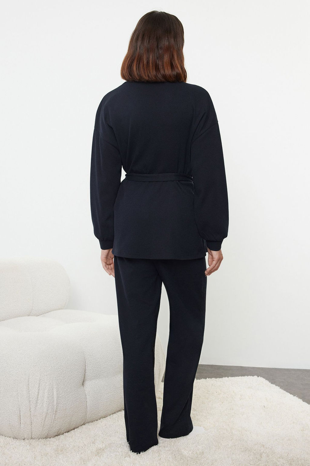 Lacivert Kusakl? Waffle Kumas Hamile Orme Pijama Tak?m? THMAW25PT00015 - Trendyolmilla фото 6