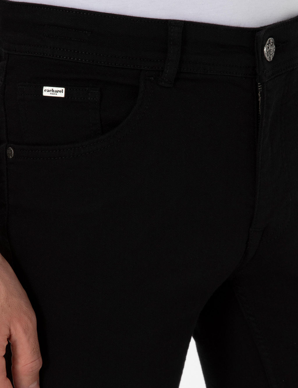 Siyah Slim Fit Pamuk Kar___ml_ Jean Pantolon - Cacharel фото 5