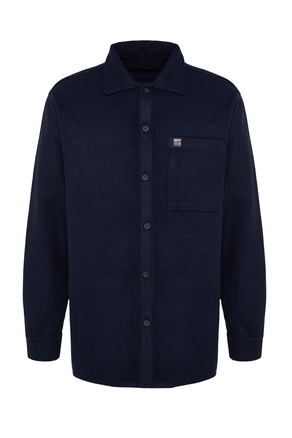 TRENDYOL MAN Lacivert Oversize Fit Gomlek Yaka Etiket Detayl? Kase Gomlek TMNAW24GO00015 - Trendyolmilla фото 7