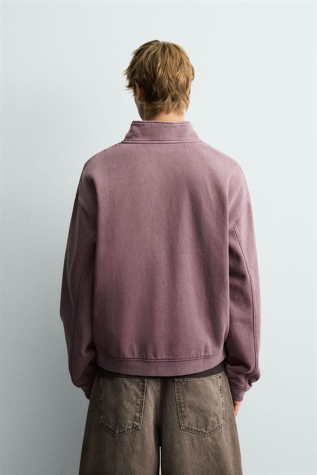 WASHED QUARTER-ZIP SWEATSHIRT - Zara фото 3