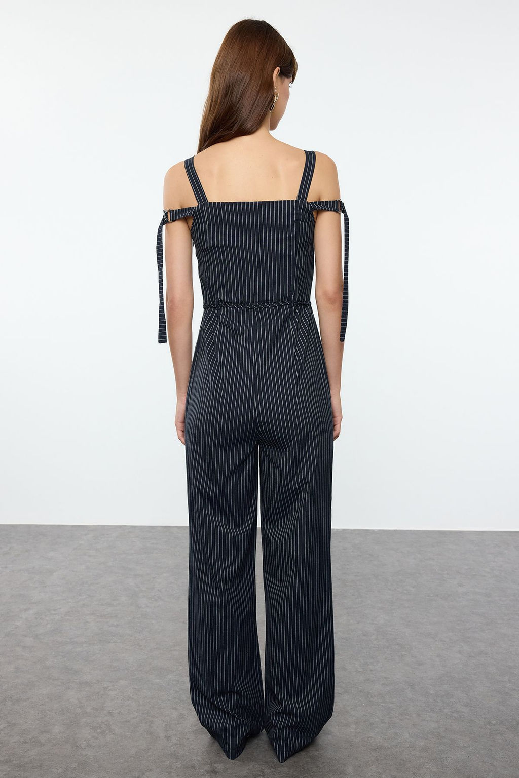 Lacivert Cizgili Kusakl? Kollar? Ayarlanabilir Baglamal? Uzun Tulum TWOAW25TU00017 - Trendyolmilla фото 5