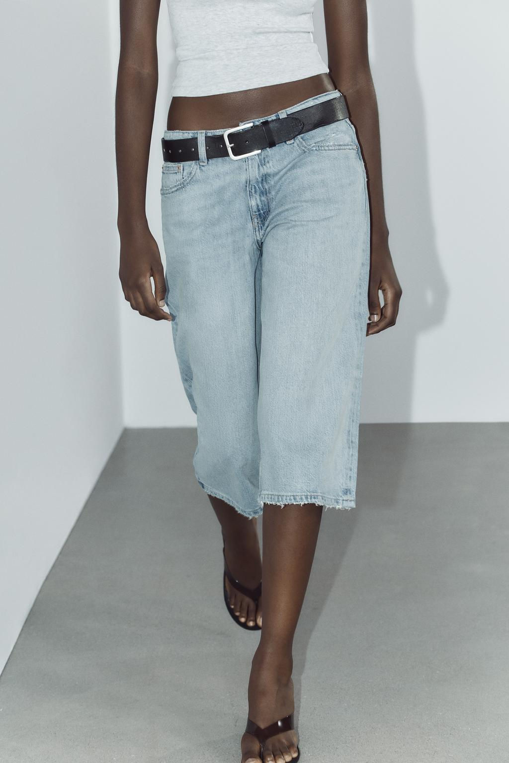 LOW-RISE DENIM JORTS - Zara фото 3