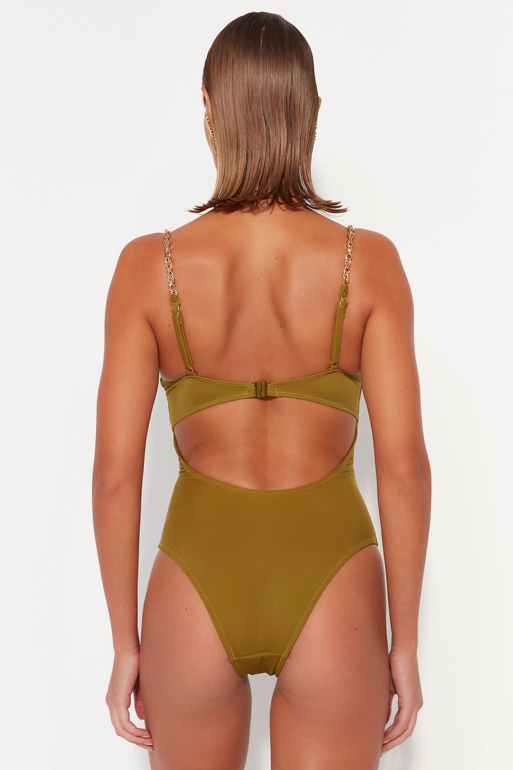 Haki Balenli Zincir Aksesuarl? High Leg Mayo TBESS23MA00218