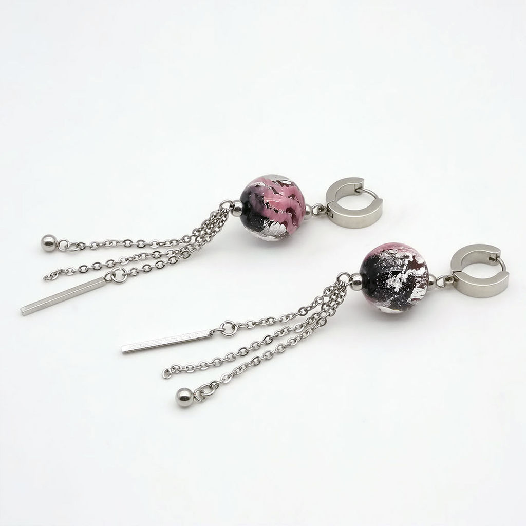 Серьги из муранского стекла RASPBERRY PUNCH LS3237