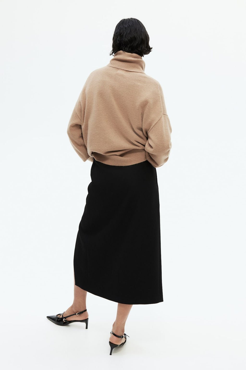 Jersey de cuello alto en mezcla de cachemira - H&m фото 3
