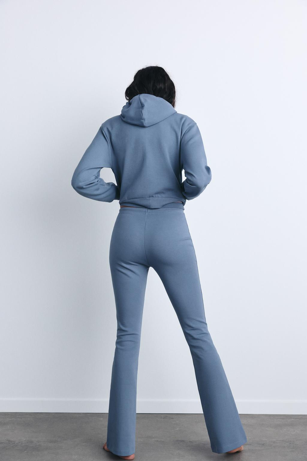STITCHED INTERLOCK BELL BOTTOM TROUSERS - Zara фото 31