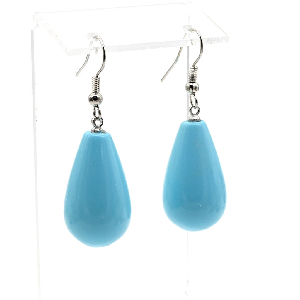 Серьги Капли из бирюзы 15*25м, 11,3г Радуга камня