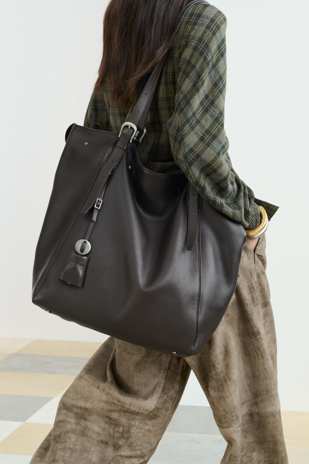 BAGGY WASHED LEATHER TROUSERS - Zara фото 3