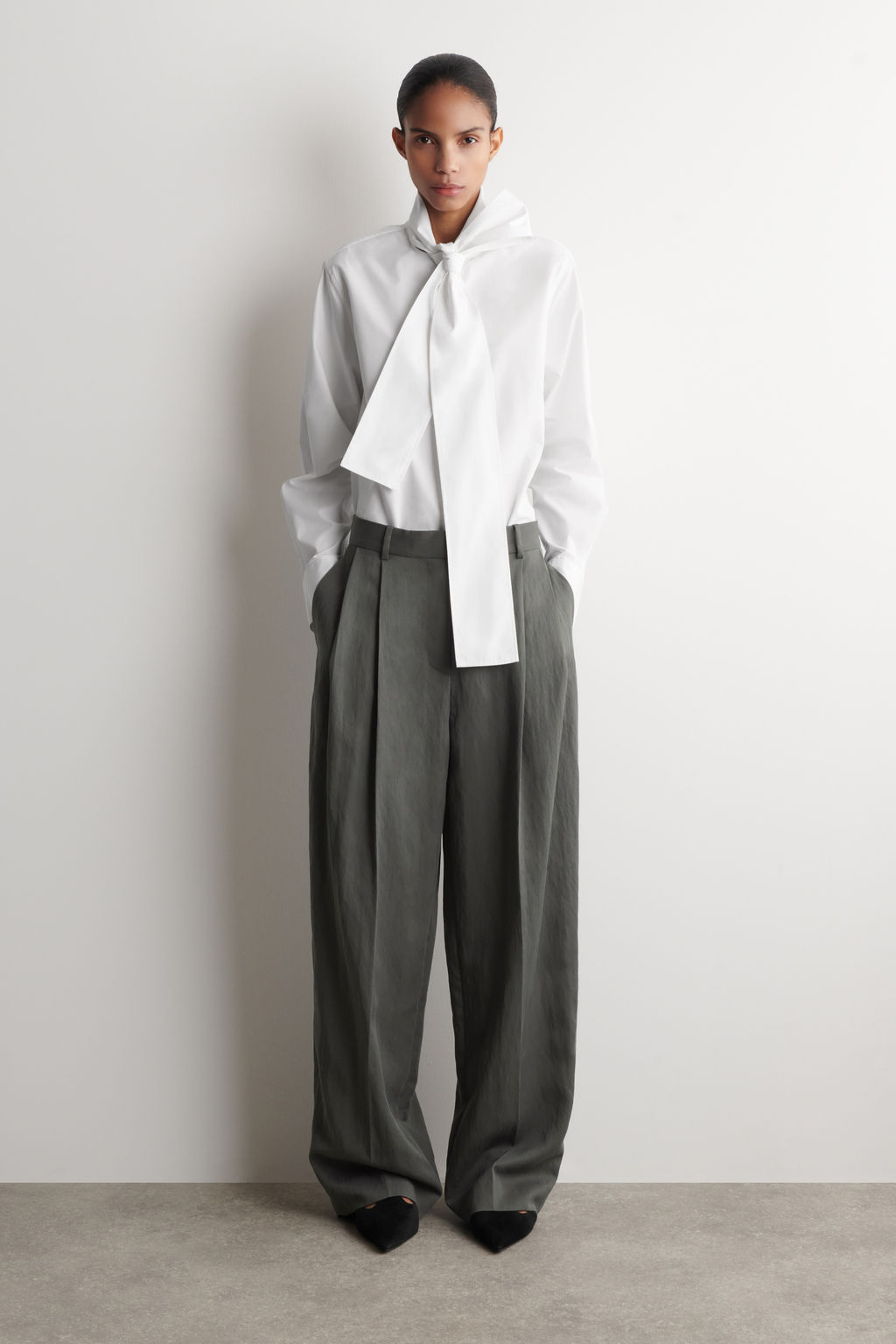 PANTAL?N WIDE LEG FLUIDO RELAXED FIT - H&m фото 3