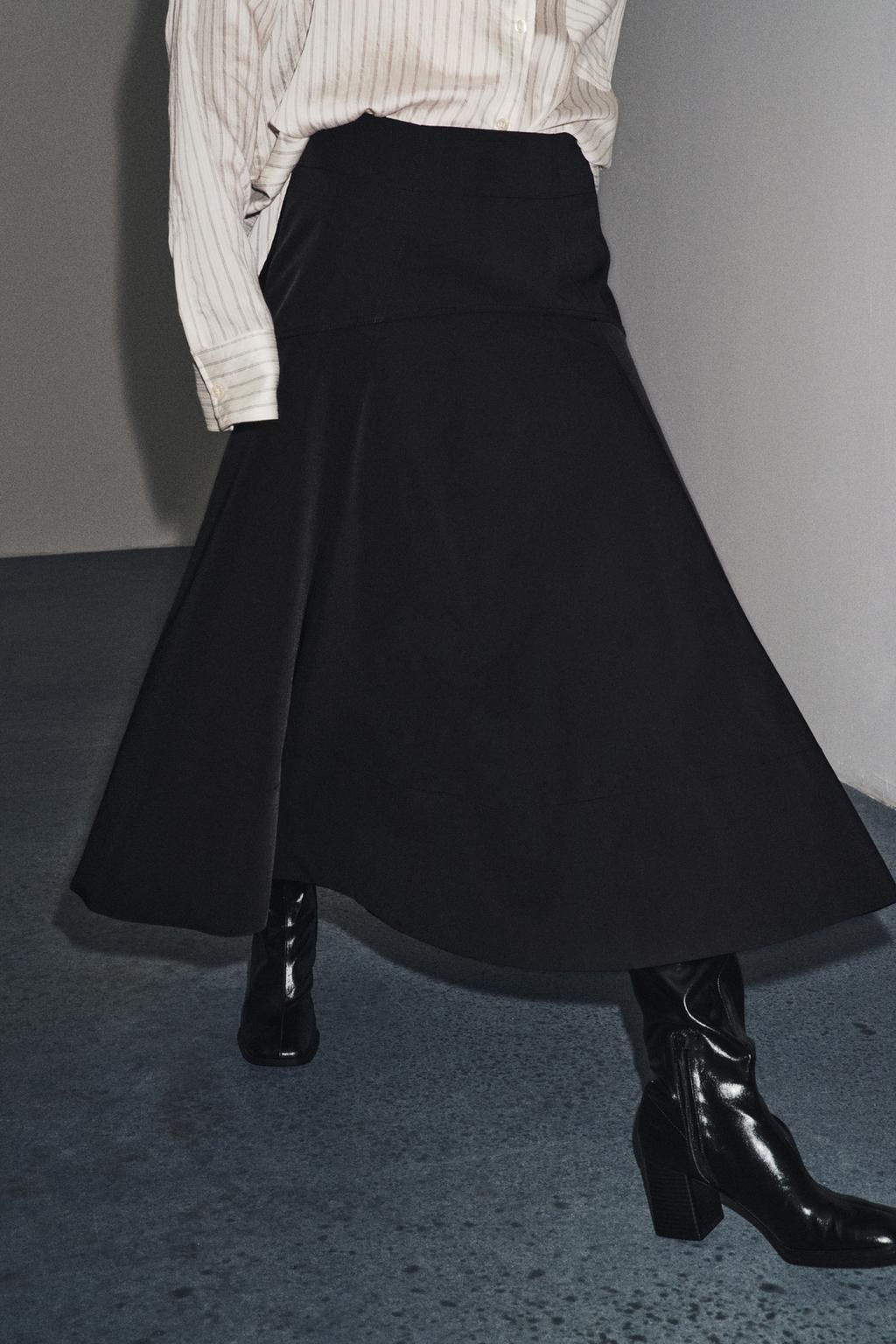 ZW COLLECTION FLARED BELT SKIRT - Zara фото 2