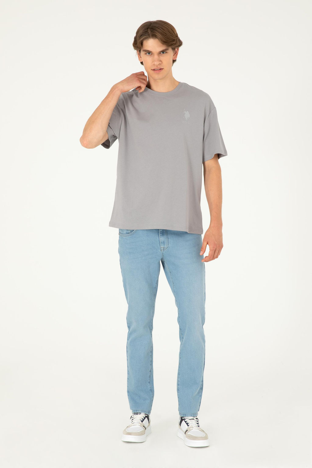 Erkek Comfort Fit Bisiklet Yaka Koyu Gri Ti__rt Ti__rt Sepette S_rpriz _ndirim - U.s. polo assn фото 4