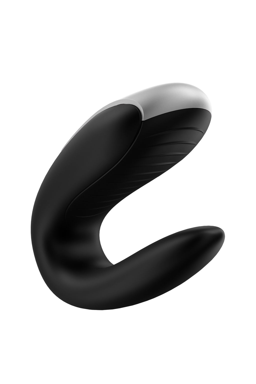 Стимулятор для пар Satisfyer Double Love Connect App с пультом ДУ, силикон, чёрный, 9 см