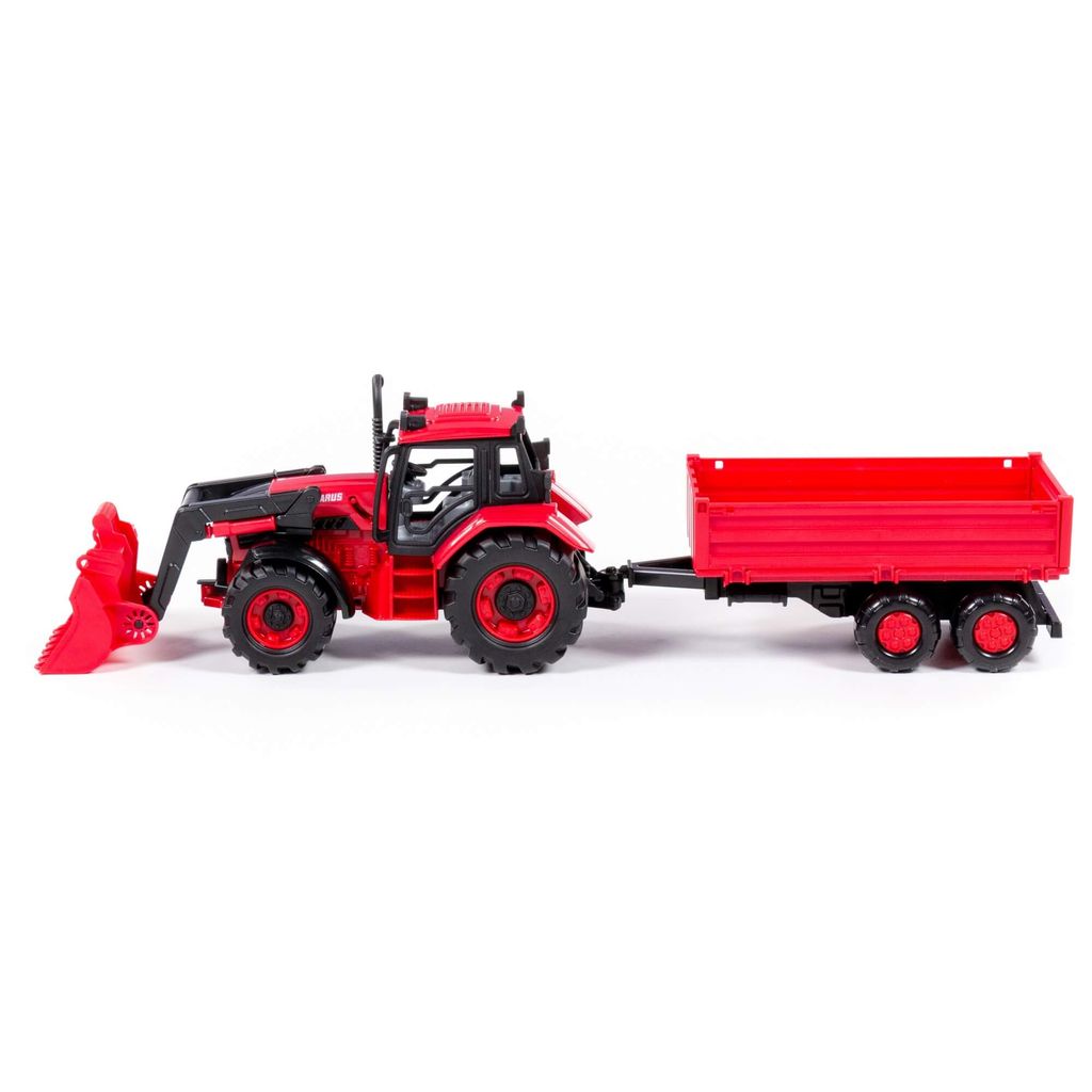 Трактор BELARUS с погрузчиком и бортовым прицепом - Полесье фото 3