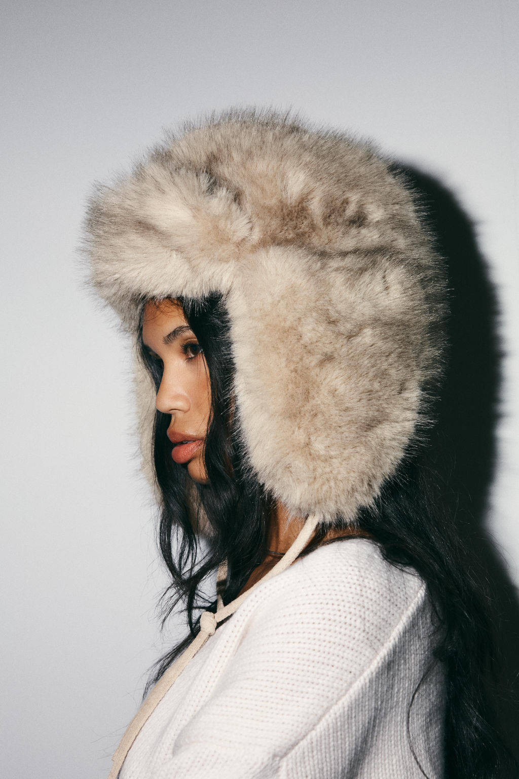 FAUX FUR AVIATOR HAT