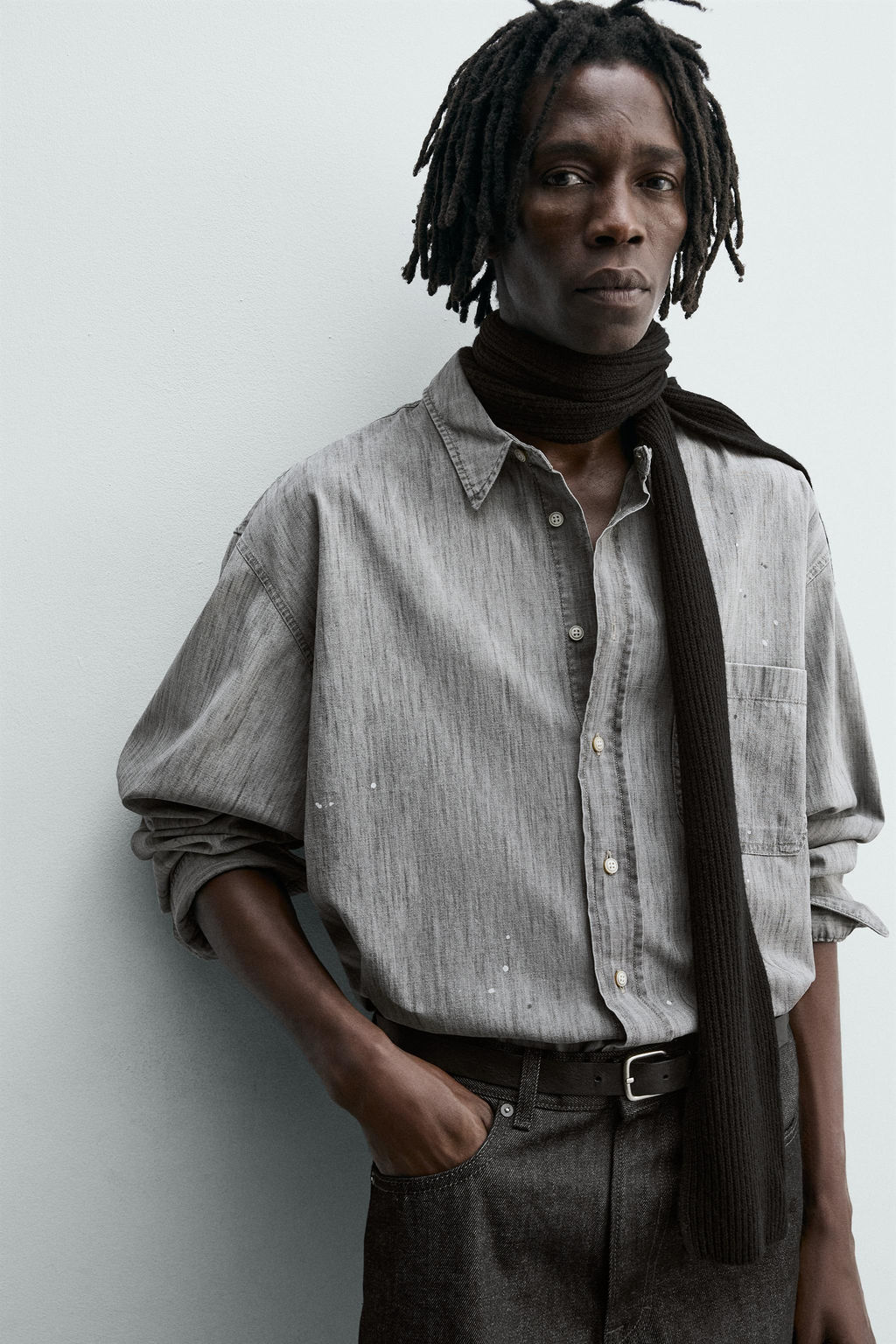 SPLASH-WASH DENIM SHIRT - Zara фото 4