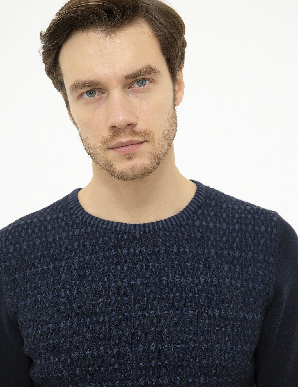 Lacivert Slim Fit Bisiklet Yaka Triko Kazak - Cacharel фото 2