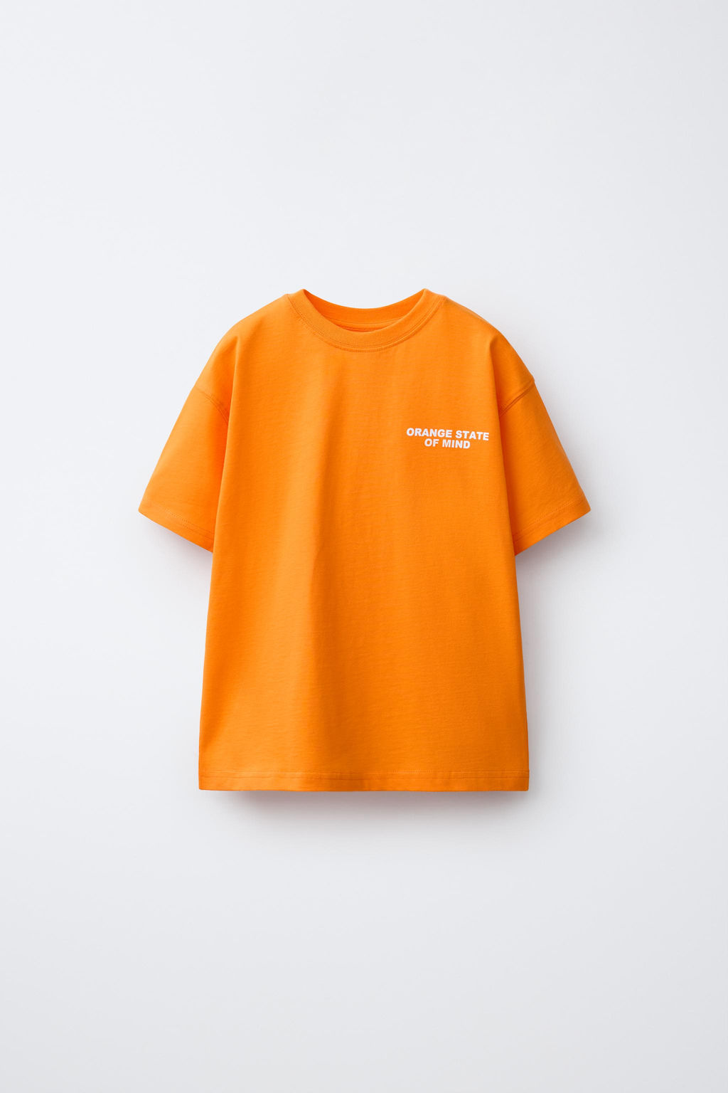 CAMISETA ESTAMPADO TEXTO / Naranja vivo