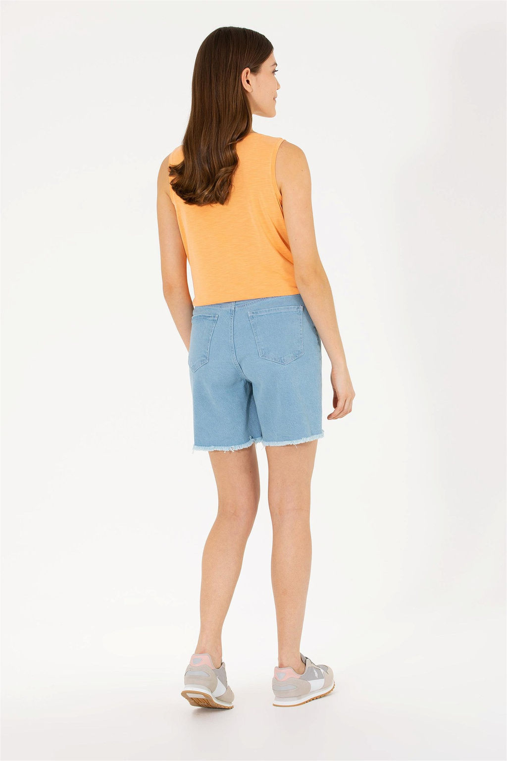 Женские голубые джинсовые шорты Неожиданная скидка в корзине - U.s. polo assn фото 4