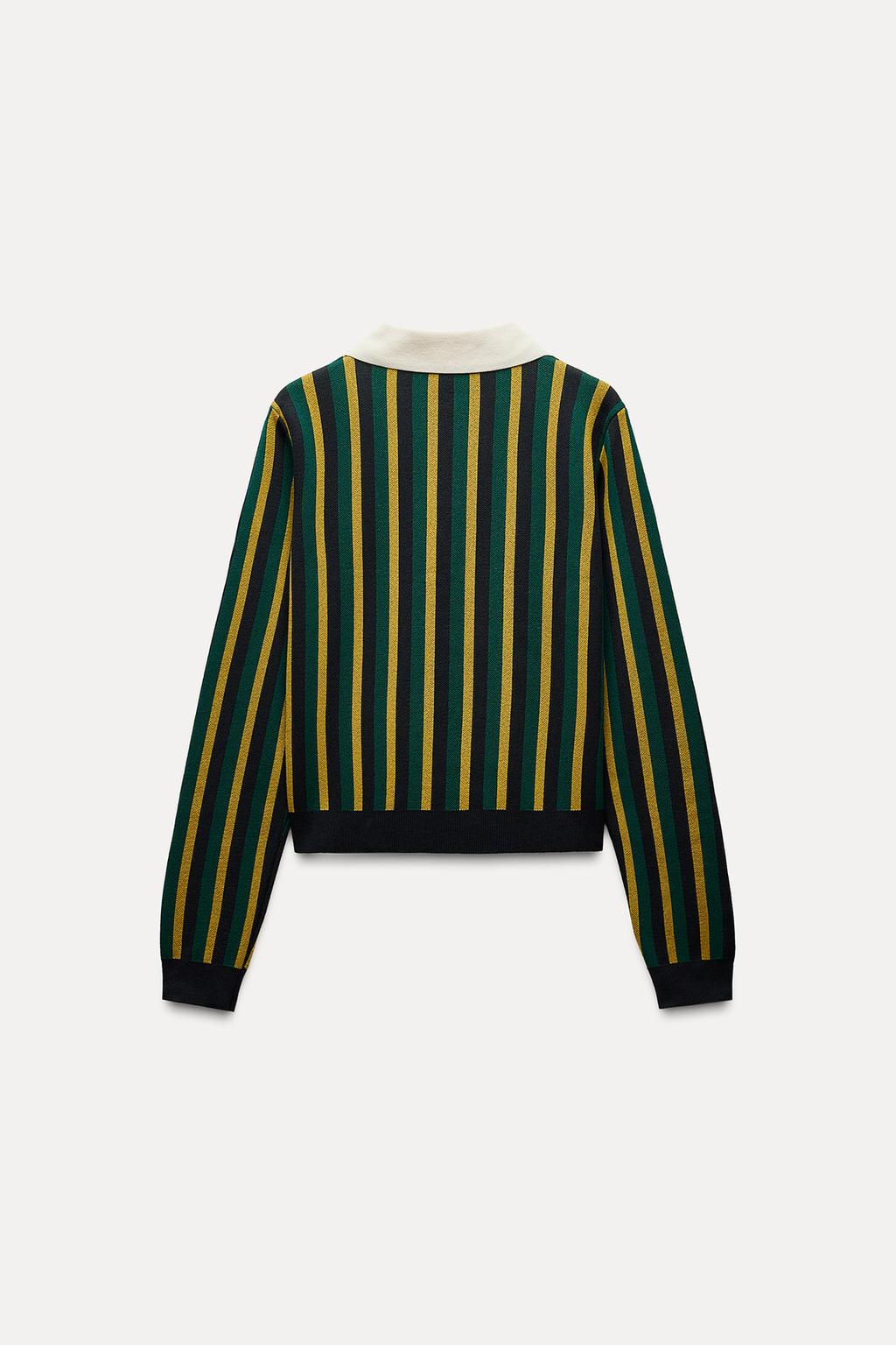STRIPED POLO KNIT SWEATER - Zara фото 6