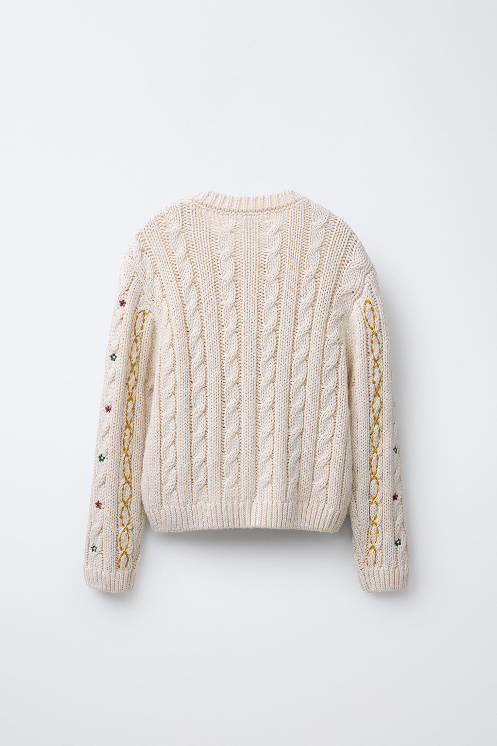 EMBROIDERED CABLE-KNIT CARDIGAN - Zara фото 2