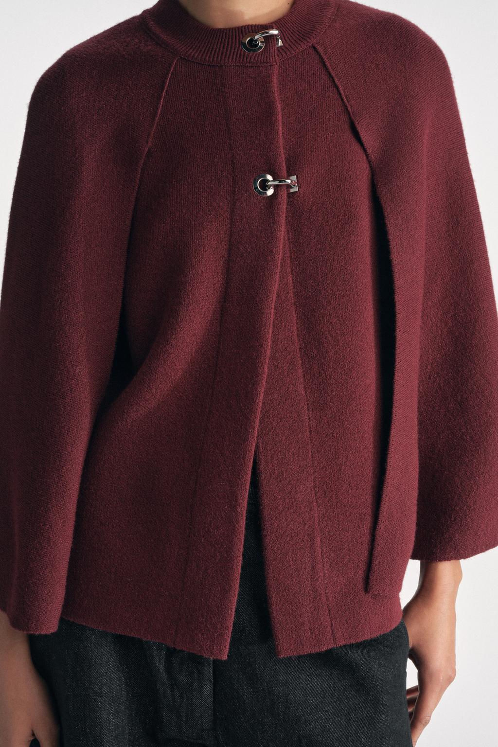 KNITTED CAPE COAT - Zara фото 2