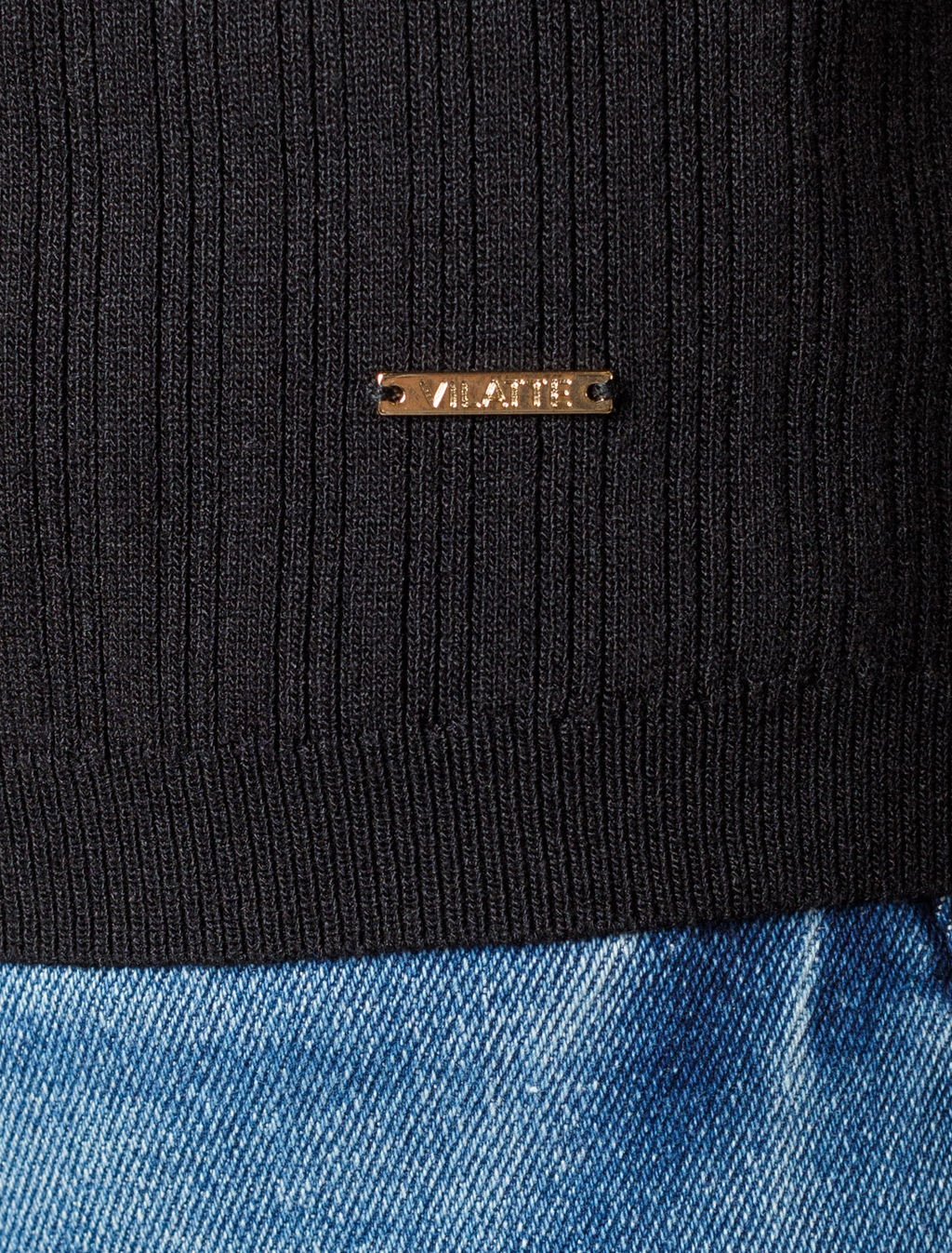 Джемпер Vilatte из вискозы с нейлоном черный фото 3