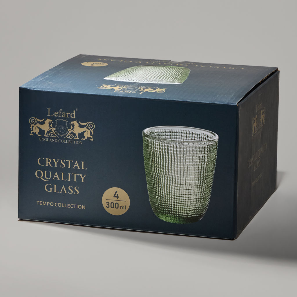 НАБОР СТАКАНОВ TEMPO GREEN 4 ШТ./300 МЛ - Lefard фото 4