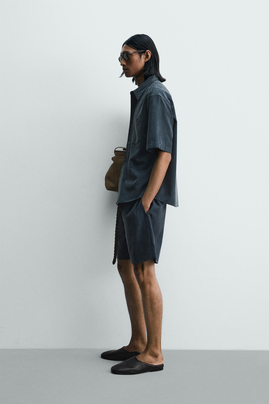 CAMISA RELAXED FIT EFECTO LAVADO / petro lavado - Zara фото 4