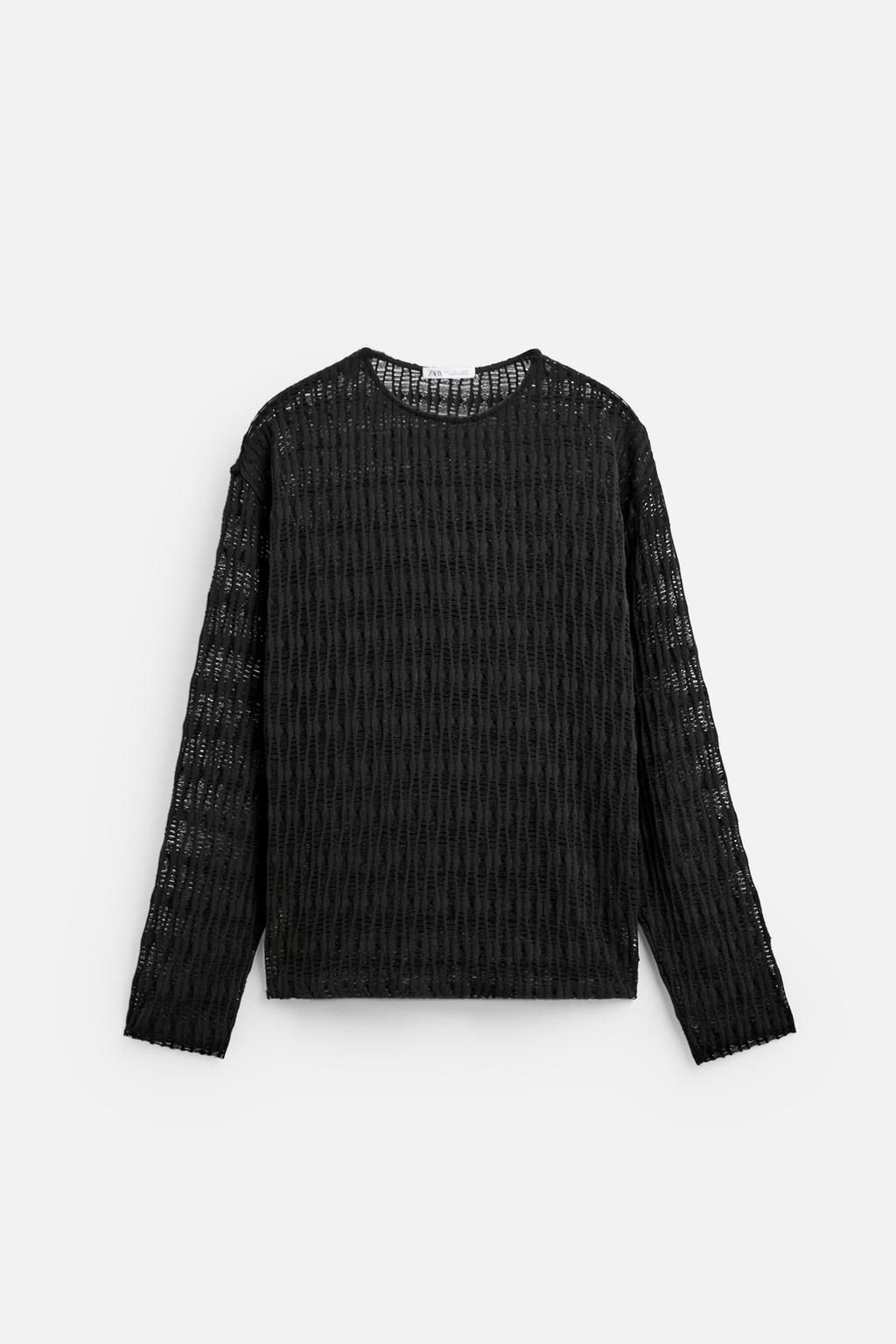 TEXTURED OPEN-KNIT SWEATER - Zara фото 7