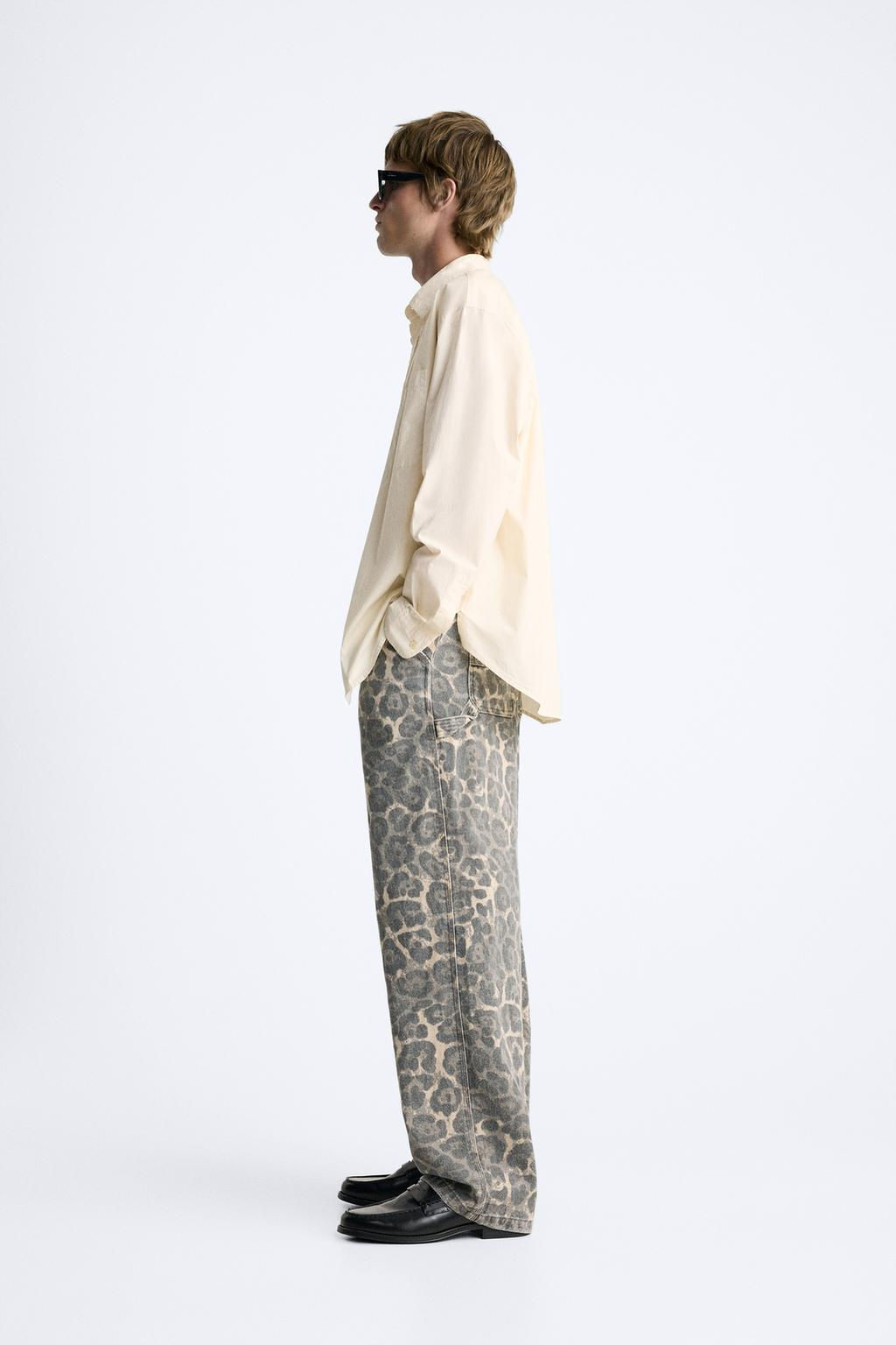 ANIMAL PRINT CARPENTER TROUSERS - Zara фото 8