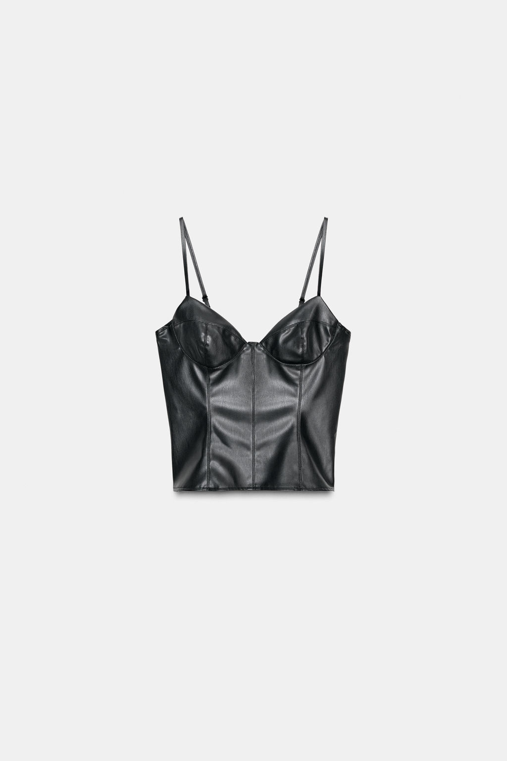 FAUX LEATHER CORSET TOP - Zara фото 4