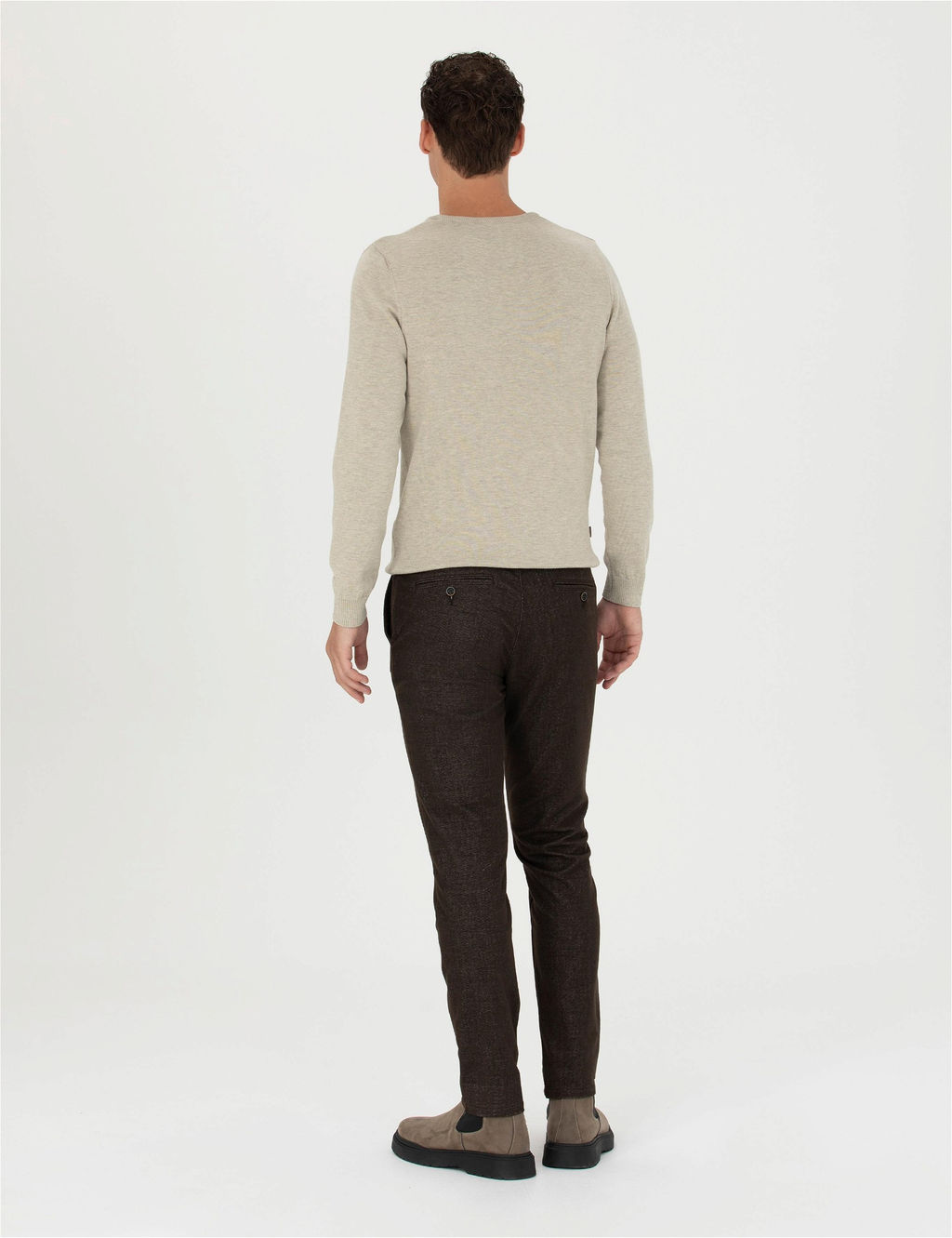 Kahverengi Slim Fit Kanvas Pantolon - Pierre cardin фото 4