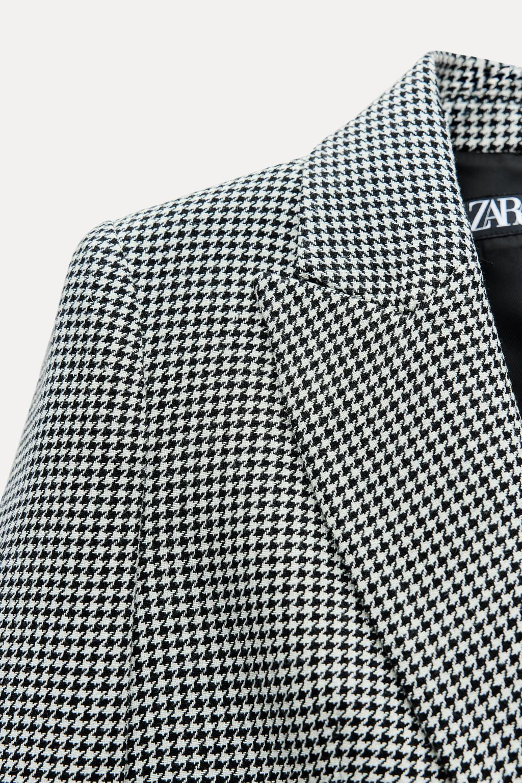 SHORT HOUNDSTOOTH BLAZER - Zara фото 5