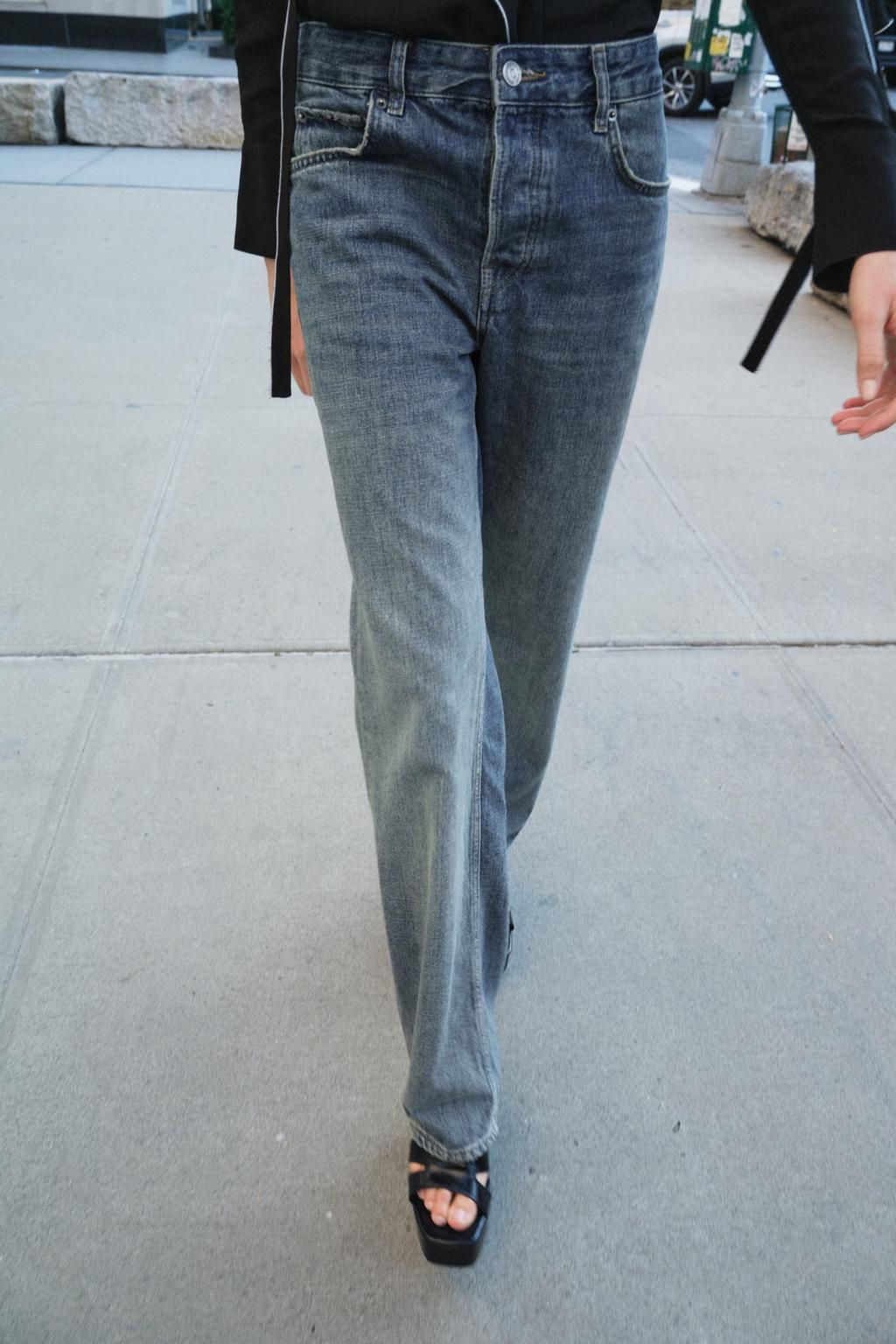 ZW COLLECTION RELAXED FIT MID-RISE JEANS - Zara фото 3