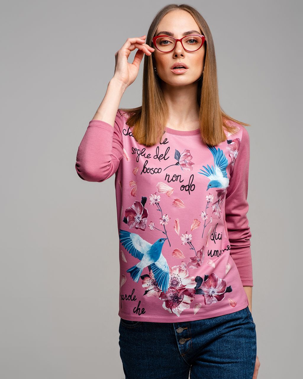 Лонгслив с авторским принтом хлопок с лайкрой - Elena sorti фото 5