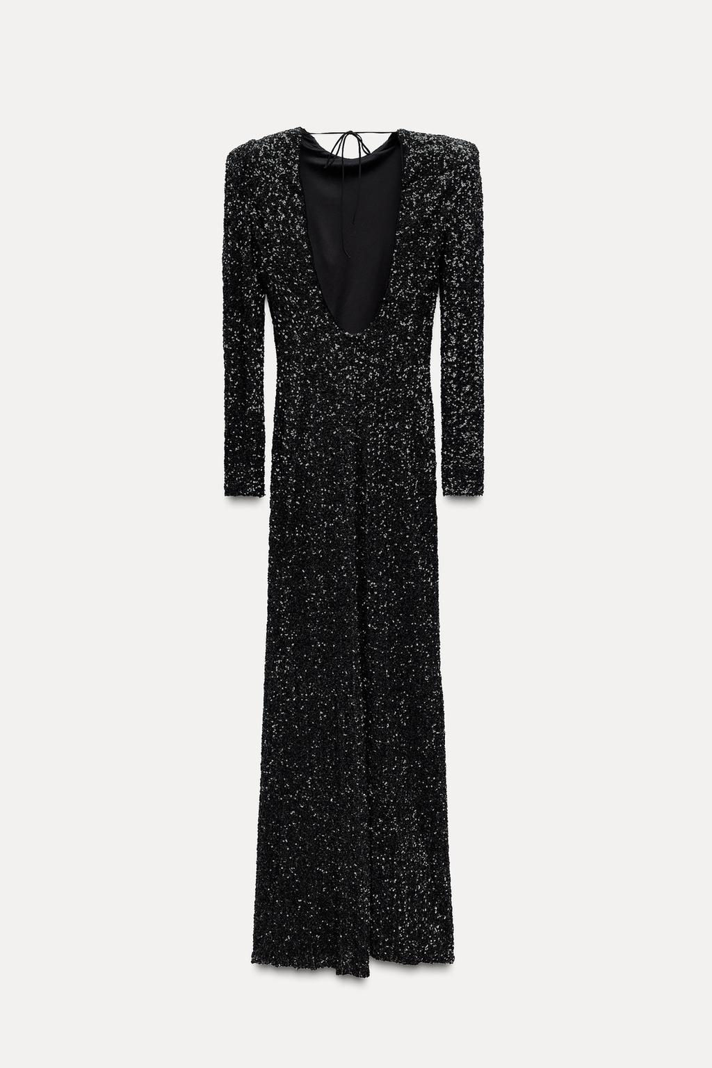 ZW COLLECTION SEQUINNED DRESS WITH SHOULDER PADS - Zara фото 10